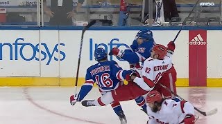 Vincent Trocheck Hit Against Jesperi Kotkaniemi [upl. by Downe]