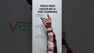 Truco matemático para SACAR la RAÍZ CUADRADA [upl. by Jarv]