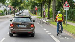 Abstand beim Überholen von Radfahrer in der Dahlenburger Landstraße in Lüneburg [upl. by Wildermuth]