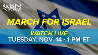 CBN News Coverage of the March for Israel  November 14 at 1 PM ET [upl. by Adlog]