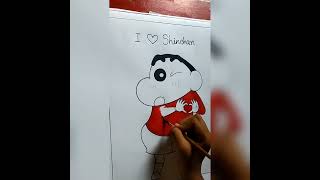 Shinchan Nohara ❤️❤️ drawing watercolor art cartoon [upl. by Clothilde]