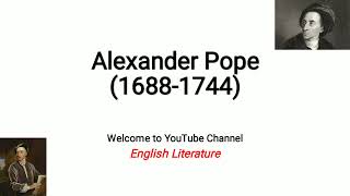 Alexander Pope Important works Themes  Style  explained in UrduHindi [upl. by Willmert]