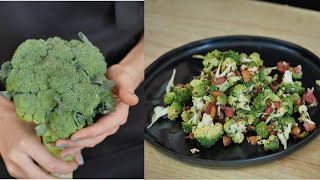 Broccoli Salad Recipe with Healthy Dressing [upl. by Mandi528]