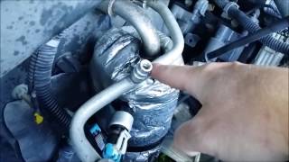 How to Replace AC Service Port Schrader Valve 4 [upl. by Elfstan]