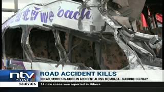 3 People dead 8 injured in a road accident along Mombasa  Nairobi highway [upl. by Tenn]