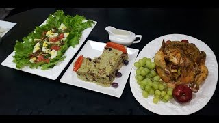 Pollo Asado al Tomillo  Arroz Navideño con Frutos Secos  Ensalada de Pecanas Caramelizadas [upl. by Riggs812]