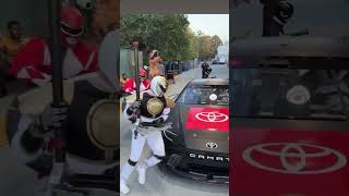 Power Rangers Cosplayera Car Racing Team powerrangers cosplay tokusatsu powerrangerszeo prank [upl. by Pozzy]