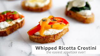 Whipped Ricotta Crostini Recipe the BEST appetizer [upl. by Elnore]