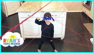 Spy Kid Laser in the House Family Fun Activities Playing Indoor Spy Gear Toys for Kids Video [upl. by Kanya]