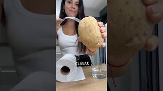 Cocer patatas rápido en el microondas en 5 minutos con el tenedor recetasfaciles [upl. by Ardnassela]