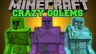 Minecraft CRAZY GOLEMS HUGE GOLEMS TONS OF WEAPONS AND ARMOR Crazy Ores Mod Showcase [upl. by Sukram106]