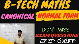 BTECH MATHS canonical form normal form Btech maths canonical form normal formbtechmaths maths [upl. by Aihk]