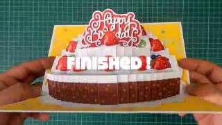 Pop Up Birthday Cake Card Tutorial 2 Layers [upl. by Eirrej]