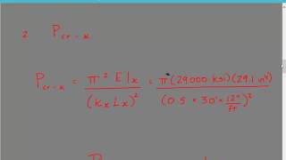 Critical Euler Buckling Load for Steel Column Mechanics of Materials Column Buckling Example 2 [upl. by Notterb]