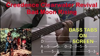 Creedence Clearwater Revival  Bad Moon Rising basscover with tabs [upl. by Butte]