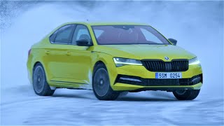 New Skoda SUPERB 4x4 Sportline 2023 on Snow [upl. by Jensen]