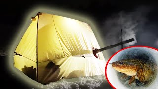 Winter Camping in a Hot Tent ft The Wooded Beardsman  Burbot Catch and Cook [upl. by Ynafetse]