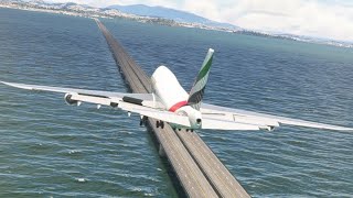 very dangerous landing Emirates Cargo at GaleaoAntonio C Jobim Intl RP [upl. by Anilek268]