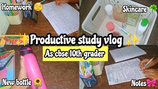 Productive study vlog ✨️ As Cbse 10th grader ☘️5100 challenge 10thgrader study motivation [upl. by Leon932]