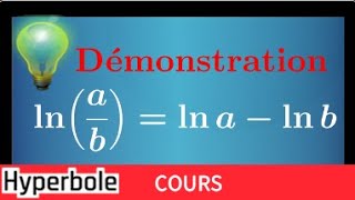 Fonction logarithme népérien  Comment démontrer que lnablnalnb [upl. by Kohcztiy]