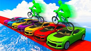 GTA V Online BMX vs CARROS  O SALTO por cima de CARROS [upl. by Kerby]