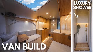 Building a MODERN STEALTH CAMPER VAN in 15 Minutes  DIY Van Build Timelapse for Full time VANLIFE [upl. by Ahsenyt]