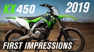 2019 Kawasaki KX450  First Impressions [upl. by Eidnak]