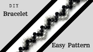 DIY white and black bracelet Easy DIY bracelet project [upl. by Weston]