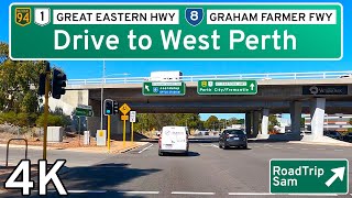 Drive from Hazelmere to West Perth  Western Australia  Ambient Sound  POV [upl. by Whall]