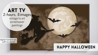 Halloween Screensaver Slideshow TV Art Vintage Art TV Vintage Witch Ghost Fall TV Art Frame TV [upl. by Eissed787]