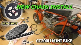 CT200U Mini Bike Mods 60T Sprocket New Chain 4K [upl. by Kentigerma]