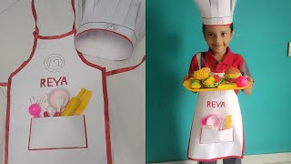 How to make a Chef Apron amp Hat at Home for Kids With Craft Paper  Fancy Dress Costume craftideas [upl. by Lilah887]