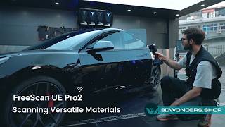 Freescan UE Pro2  3D Scanning Different Surfaces and Materials on a Car [upl. by Vitale93]