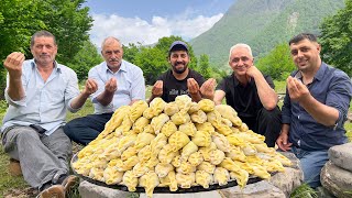 THE FAMOUS GURZE DUMPLINGS Recipe  Azerbaijani Khinkali Gurze Cooking In Village  Village Cooking [upl. by Lundt900]