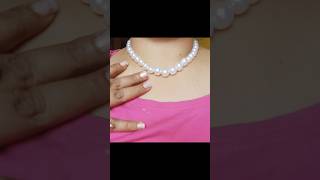 Lets make pearl necklace at homediy pearlnecklace diyjewellery [upl. by Esirec]