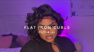 Flat Iron Curls Tutorial ft ISEE Hair Requested 💜 Bombshell Curls Ashley Michelle [upl. by Eglanteen]