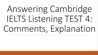 Answering Cambridge IELTS 11 Listening Test 4 with explanation Dr Mahmoud Ibrahim [upl. by Eldreeda575]