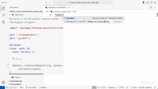 Declare freezed classes in seconds  Code Snippet for VSCode dart flutter [upl. by Curhan]
