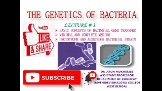 Minimal amp complete mediumPrototroph amp Auxotroph Basic concept of Bacterial genetics Lecture1 [upl. by Irved]