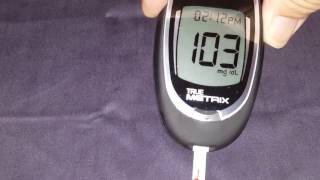 True Metrix Blood Glucose Meter Demonstration [upl. by Nancy209]