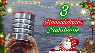 3 HERMOSAS MANUALIDADES NAVIDEÑAS 2023 🎄 IDEAS Navideñas CON LATAS ☃️ ADORNOS NAVIDEÑOS  ARTESANATO [upl. by Rammus]