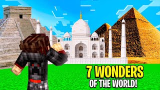 Visiting all the 7 WONDERS of the WORLD Minecraft [upl. by Oiuqise]