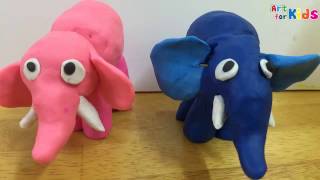 Clay art for kids  How to make a clay elephant 2  Clay animals  Art for kids [upl. by Nalorac]