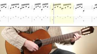 Study In A Minor  D Aguado Simple classical guitar piece with score and TAB [upl. by Dorreg317]