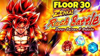 UI Goku solos SSJ4 Gogeta Floor 30 Zenkai Rush Battle  Dragon Ball Legends [upl. by Akcimat634]