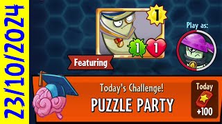 PvZ Heroes Puzzle Party 23 OCTOBER 2024 plants vs zombie Heroes puzzle party [upl. by Missie]