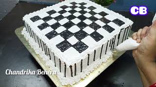 Square Chess Board Cake Design  How To Make Perfect💯 Chess Board  Chandrika Behera [upl. by Ree59]