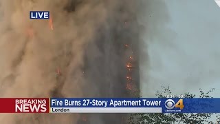 Firefighters Battle Massive Apartment Fire in London [upl. by Karp]