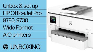 How to unbox amp set up HP OfficeJet Pro 9720 9730 Wide Format AllinOne printers  HP Support [upl. by Dauf]