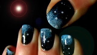 Space and Galaxy Nail Art Tutorial  Easy Fast Art Manicure [upl. by Eilhsa]